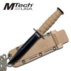 Couteau de Cou Tactical Desert Tan MTECH Acier 440 MT632DT