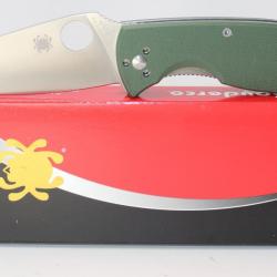 Couteau Spyderco Tenacious Green Lame Drop Point Acier 8Cr13MoV Satin Manche G-10