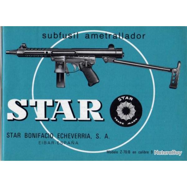 manuel technique du P.M espagnol STAR Z-70/B en calibre 9mn parabellum