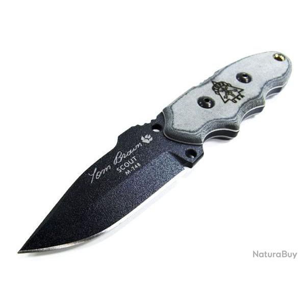 Couteau de Combat TOPS Tom Brown Tracker Scout Hunting BLK Coating Carbone 1095 Made In USA TPS010