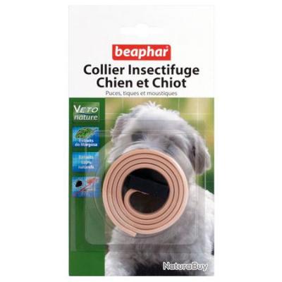 Collier antiparasitaire naturel pour Chien- ou Chiot couleur beige