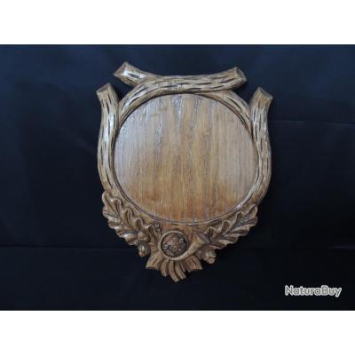 Magnifique écusson de sanglier en chêne sculpté main ...