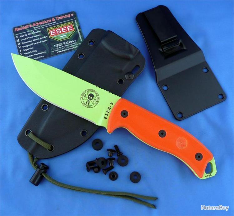 ES5PKOOD Rat Cutlery / Esee Knives Model 5 - Couteau Combat Survie