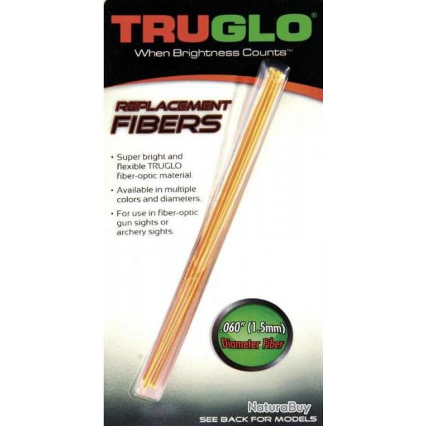 Set de 5 fibres optique fluo bicolore - Truglo Diamtre 2,5 mm