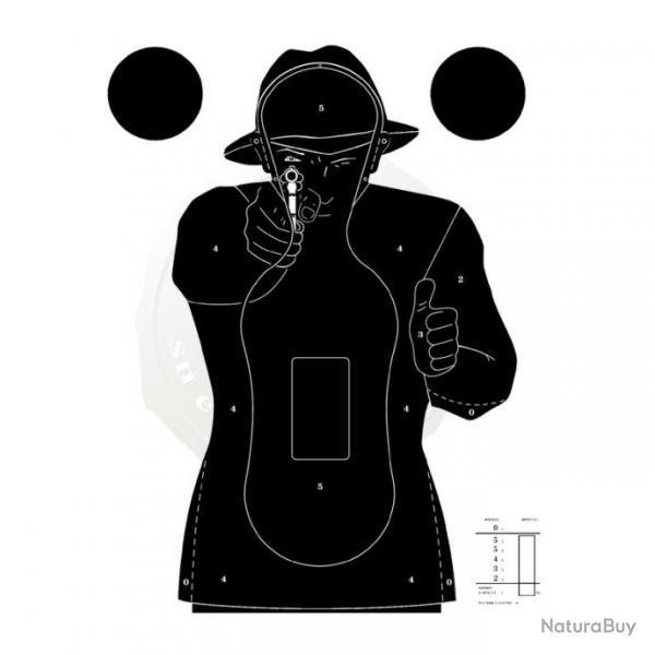 100 cibles silhouette Police 51 x 71 cm Noire sur fond blanc