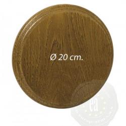 Ecusson en chêne pour grès et défenses de sanglier diamètre 20 cm