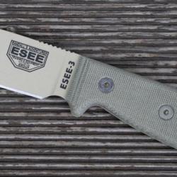 COUTEAU ESEE Knives - COUTEAU RAT CUTLERY ESEE MODEL 3 Carbone 1095 MADE IN USA ES3PMDT