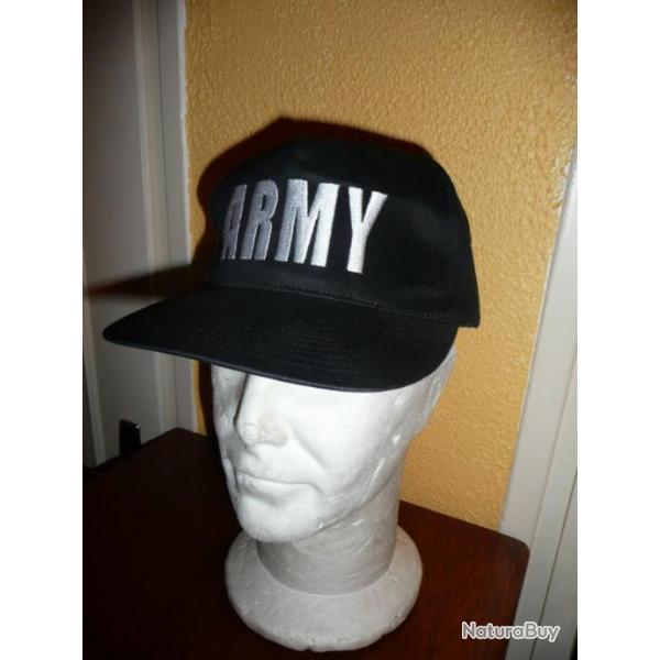 Casquette noire avec broderie ARMY( MILITARIA MILITARY USA AIRSOFT PAINTBALL  )