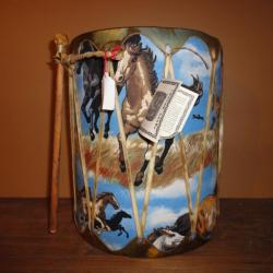 Drum amérindien en Rawhide ( Décor chevaux)
