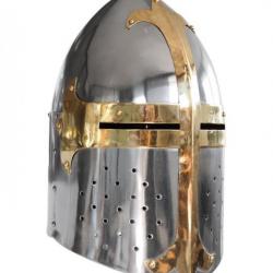 Casque TEMPLIER ( Chrome ) en acier avec visière mobile