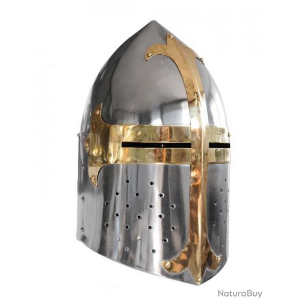 Casque TEMPLIER ( Chrome ) en acier avec visire mobile