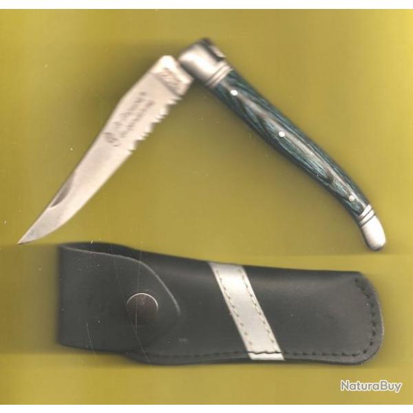 LAGUIOLE  GENDARME -forgé-  Couteau GRAVÉ GRATUIT à votre prénom + étui CUIR