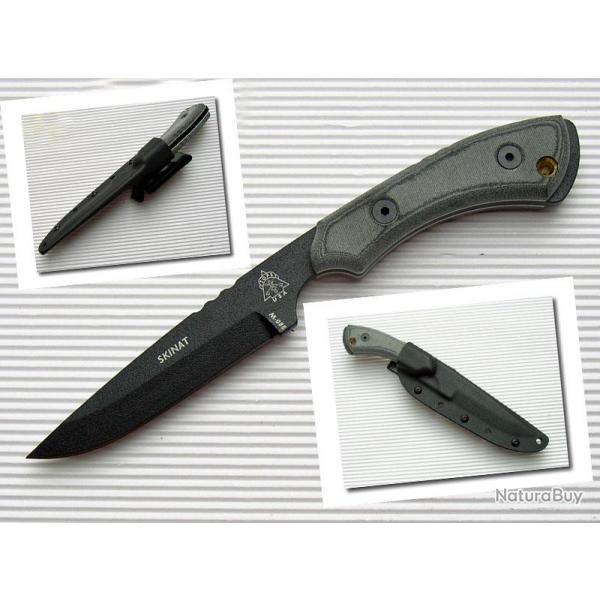 Couteau Tactical Tops Skinat Lame Carbone 1095 Tops Knives Manche Micarta Made In USA TP521