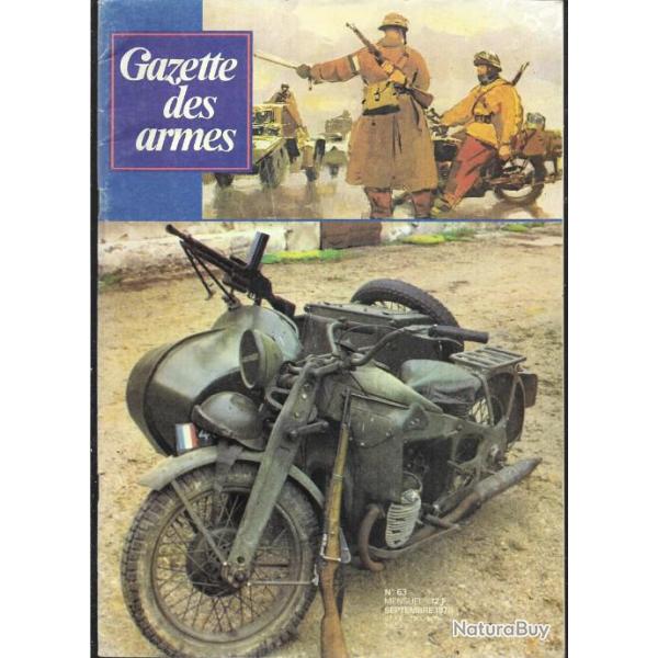 gazette des armes n63 la moto militaire , espingoles danoises, ruger mod single six , canon de 75,