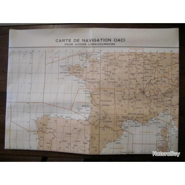 Carte de Navigation OACI pour avions long-Courriers PARIS - BRAZZAVILLE