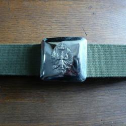 Boucle chromée + ceinture de pantalon de l'armée espagnole ( années 1960/80 époque franquiste FRANCO