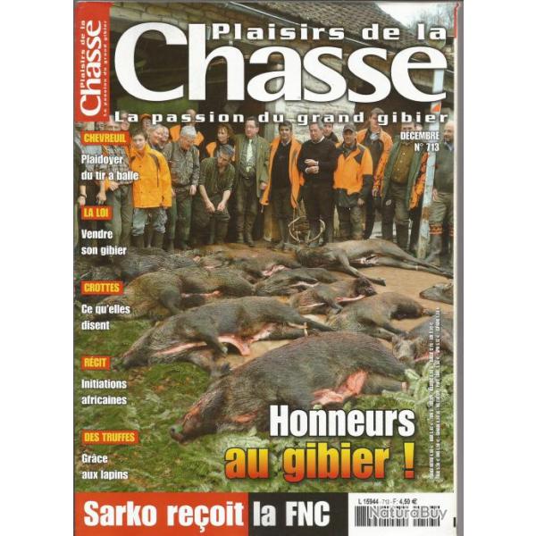 plaisirs de la chasse  dcembre 2011  n 713 , chevreuil, crottes , short magnum , vendre son gibier