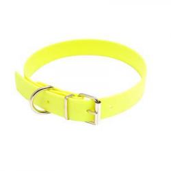 COLLIER BIOTHANE JAUNE FLUO LARGEUR 13 MM LONGUEUR 40 CM