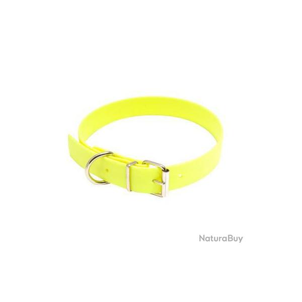 COLLIER BIOTHANE JAUNE FLUO LARGEUR 13 MM LONGUEUR 40 CM