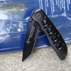 Couteau SMITH&WESSON ExtremeOps Tactical Lame Tanto Acier 7Cr17MoV Serr Linerlock Clip SW5TBS