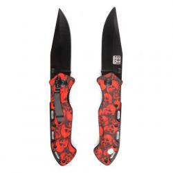 COUTEAU SKULL ROUGE + CLIP - 457404