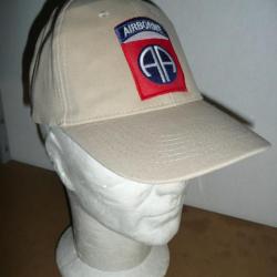 Casquette beige AIRBORNE 82 nd ( ALL AMERICAN paratrooper d-day normandie usa US AIRSOFT PAINTBALL