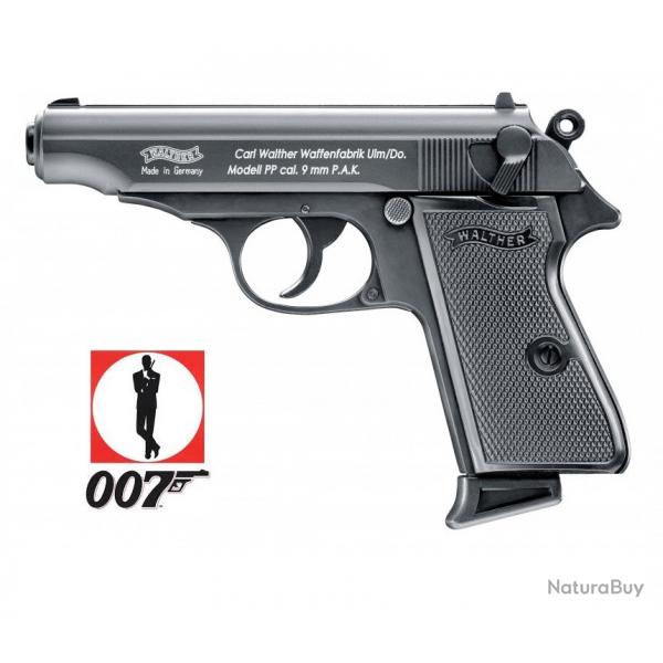 Pistolet  Blanc WALTHER PP  Cal. 9mm PAK  ( James Bond 007)