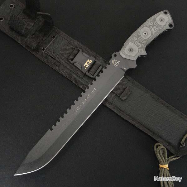 Couteau de Survie Tops Knives Tops Steel Eagle Micarta Acier 1095 Made In USA TP111AHP