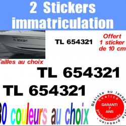 2 stickers IMMATRICULATION ref 4 hors bord bateau pêche jet ski et voilier