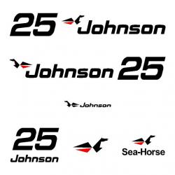 1 kit sticker JOHNSON capot moteur 25 cv série 0 hors bord bateau barque pêche
