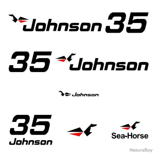 1 kit sticker JOHNSON capot moteur 35 cv srie 0 hors bord bateau barque pche