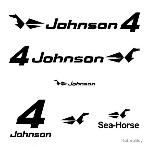 1 kit sticker JOHNSON capot moteur 4 cv srie 0 hors bord bateau barque pche