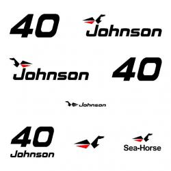 1 kit sticker JOHNSON capot moteur 40 cv série 0 hors bord bateau barque pêche