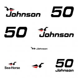 1 kit sticker JOHNSON capot moteur 50 cv série 0 hors bord bateau barque pêche
