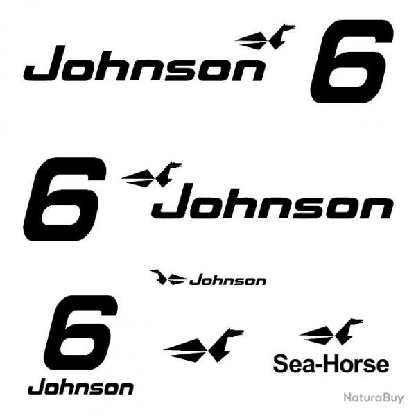 1 kit sticker JOHNSON capot moteur 6 cv srie 0 hors bord bateau barque pche