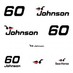 1 kit sticker JOHNSON capot moteur 60 cv série 0 hors bord bateau barque pêche