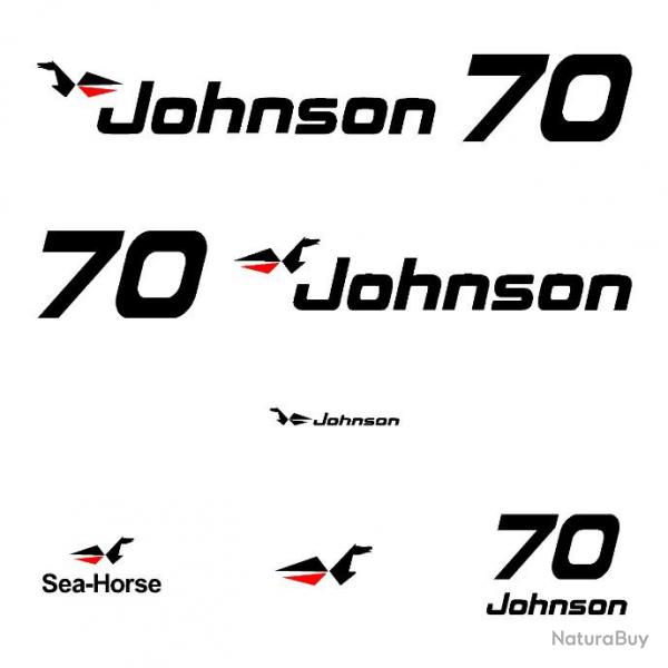 1 kit sticker JOHNSON capot moteur 70 cv srie 0 hors bord bateau barque pche
