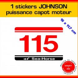 1 sticker JOHNSON puissance moteur 115 cv série 5 hors bord bateau barque pêche