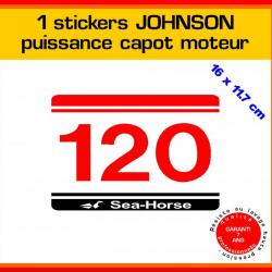1 sticker JOHNSON puissance moteur 120 cv série 5 hors bord bateau barque pêche