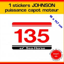 1 sticker JOHNSON puissance moteur 135 cv série 5 hors bord bateau barque pêche