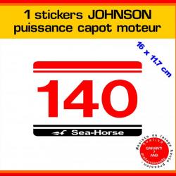 1 sticker JOHNSON puissance moteur 140 cv série 5 hors bord bateau barque pêche