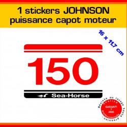 1 sticker JOHNSON puissance moteur 150 cv série 5 hors bord bateau barque pêche