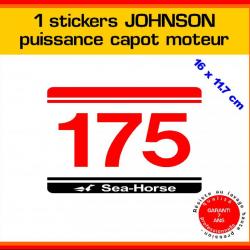 1 sticker JOHNSON puissance moteur 175 cv série 5 hors bord bateau barque pêche