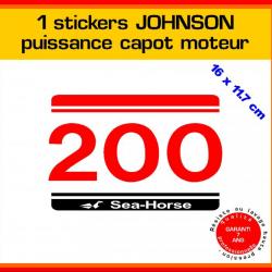 1 sticker JOHNSON puissance moteur 200 cv série 5 hors bord bateau barque pêche