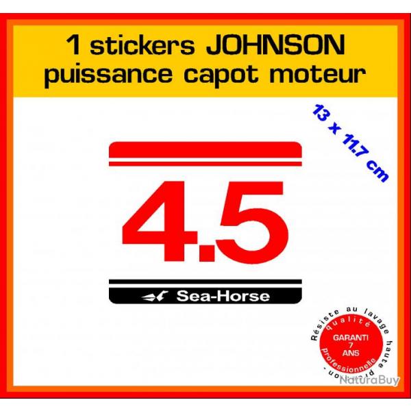 1 sticker JOHNSON puissance moteur 4.5 cv srie 5 hors bord bateau barque pche