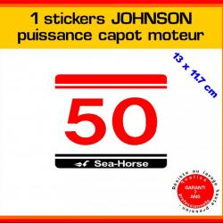 1 sticker JOHNSON puissance moteur 50 cv série 5 hors bord bateau barque pêche