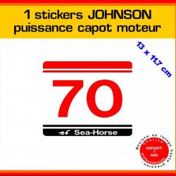 1 sticker JOHNSON puissance moteur 70 cv série 5 hors bord bateau barque pêche