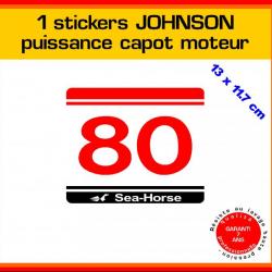 1 sticker JOHNSON puissance moteur 80 cv série 5 hors bord bateau barque pêche