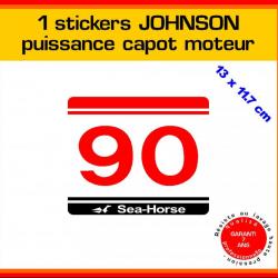 1 sticker JOHNSON puissance moteur 90 cv série 5 hors bord bateau barque pêche