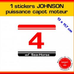 1 sticker JOHNSON puissance moteur 4 cv série 5 hors bord bateau barque pêche